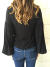 Black Balloon Sleeve Top