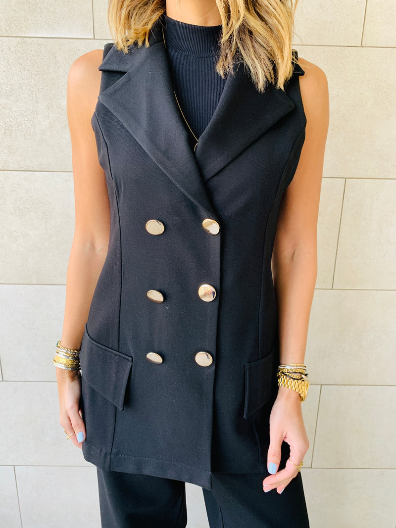 Sleeveless Blazer Set