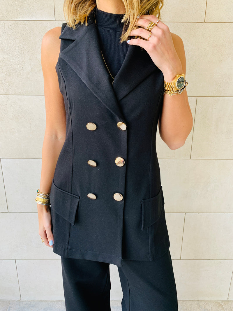 Sleeveless Blazer Set