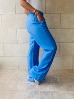 Baby Blue Crinkle Pants