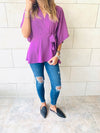 Lilac V Batwing Top
