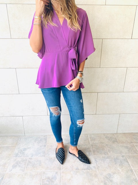 Lilac V Batwing Top