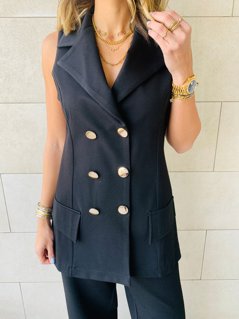Sleeveless Blazer Set