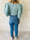 Mint Puffed Braid Pullover