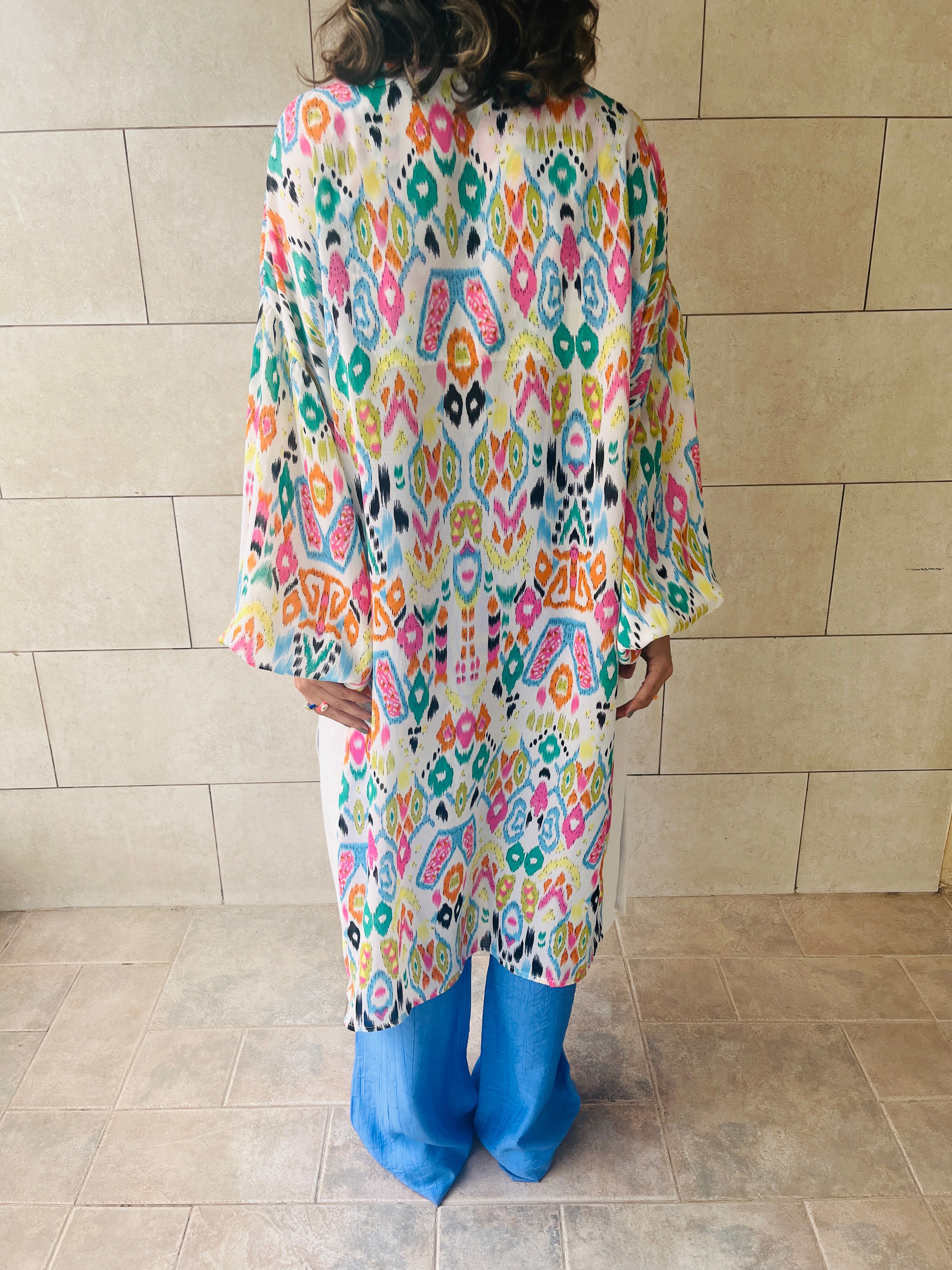 White Vacay Funk Longline Tunic