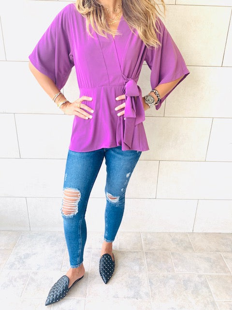 Lilac V Batwing Top