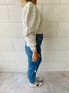 Beige Puffed Braid Pullover