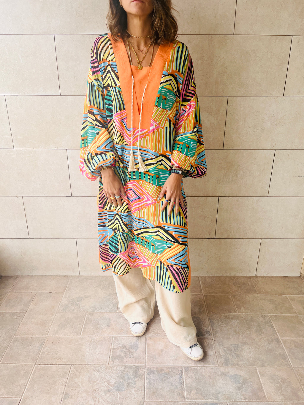 Orange Downtown Funk Longline Tunic