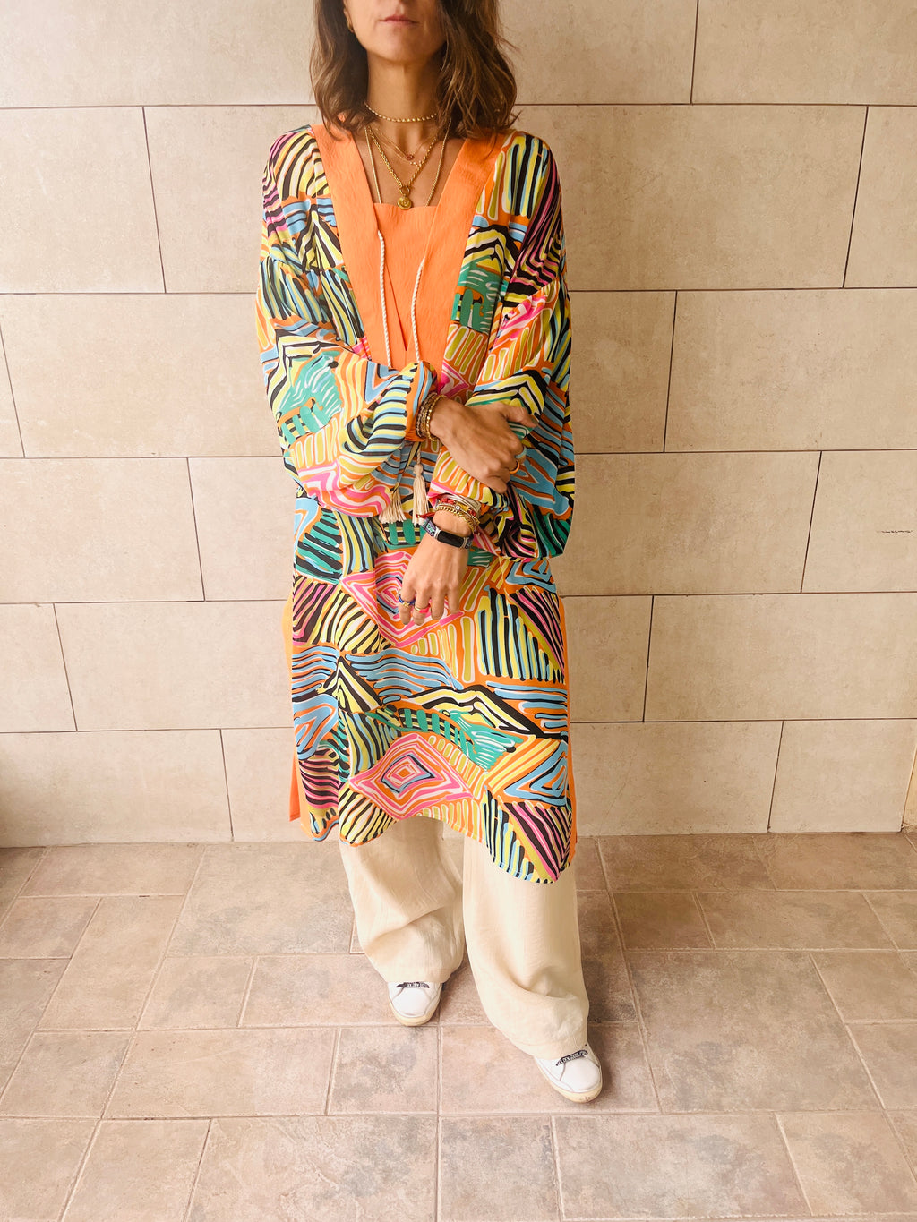 Orange Downtown Funk Longline Tunic