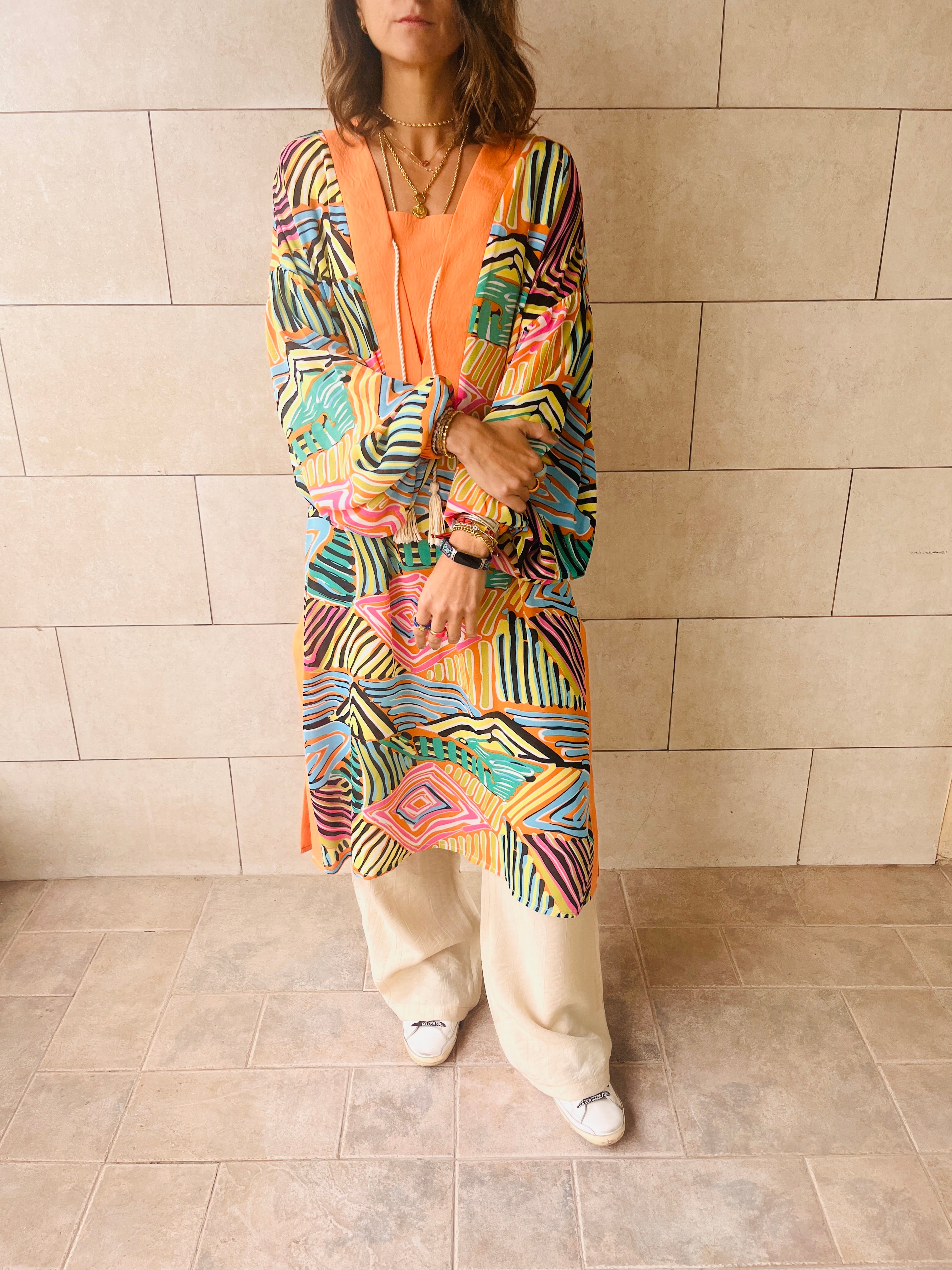 Orange Downtown Funk Longline Tunic