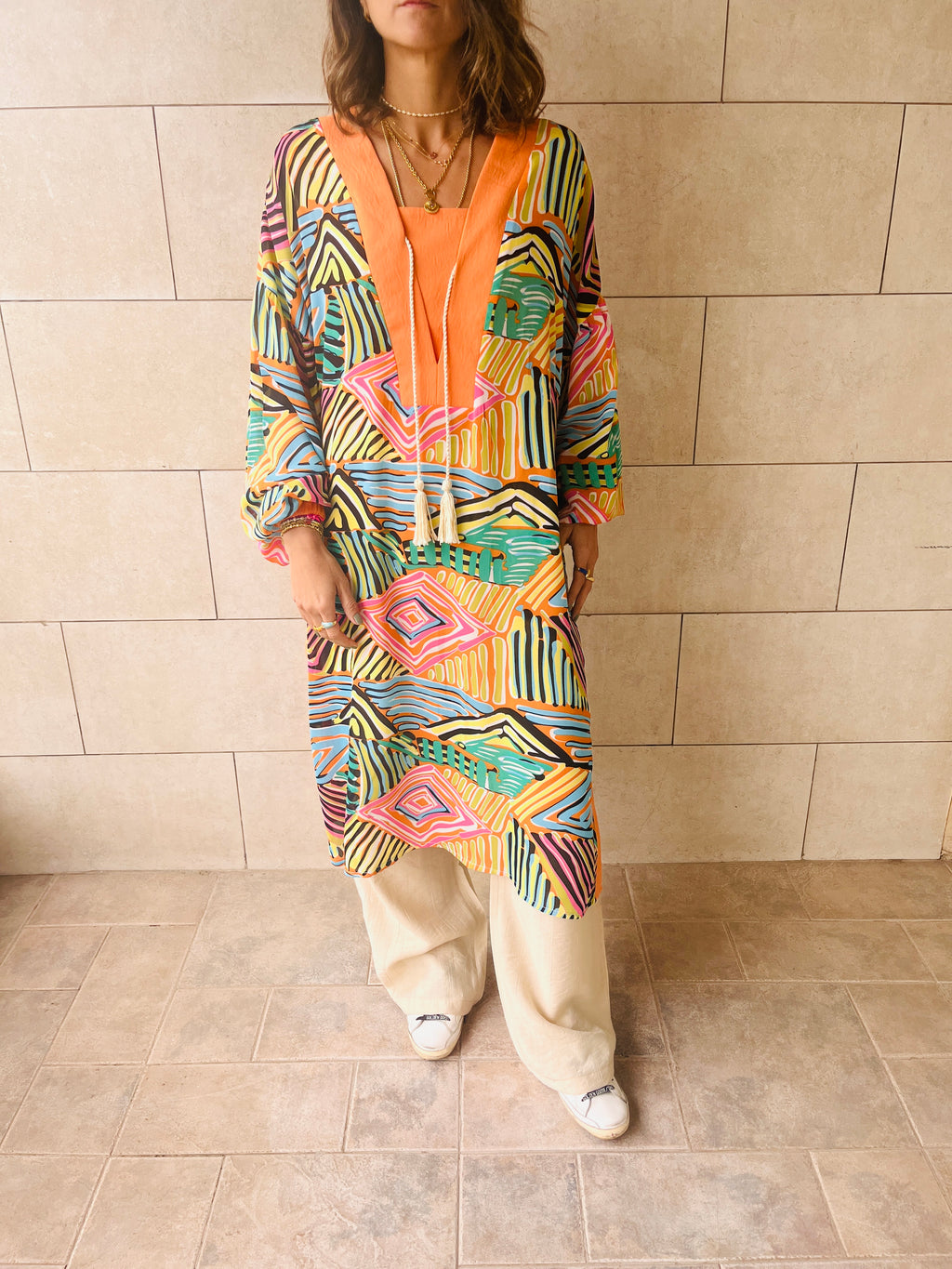 Orange Downtown Funk Longline Tunic