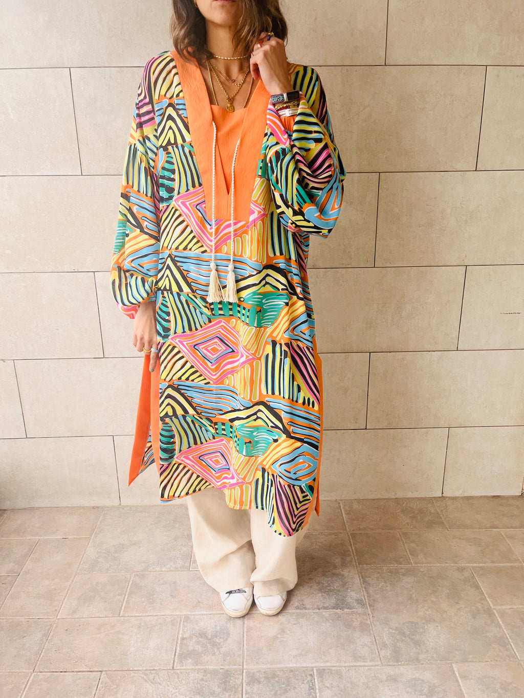 Orange Downtown Funk Longline Tunic