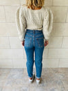 Beige Puffed Braid Pullover