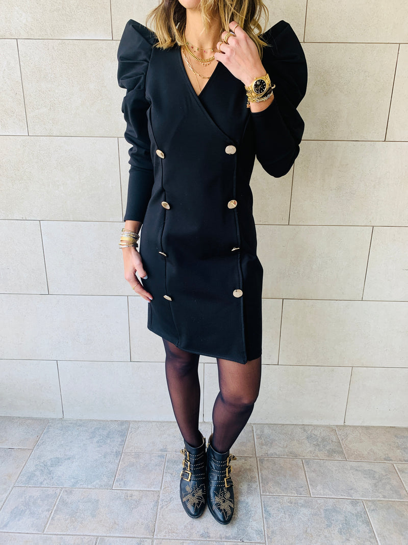 Gold Button Dress