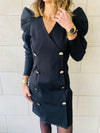 Gold Button Dress