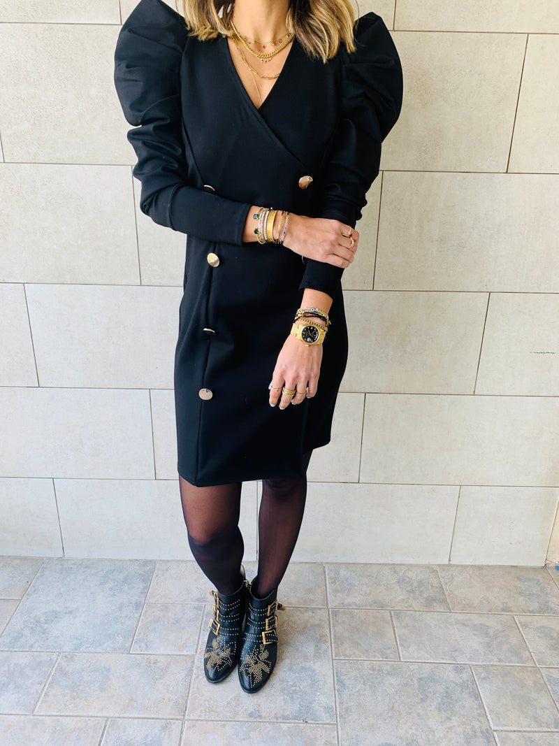 Gold Button Dress