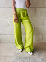 Lime Crinkle Pants