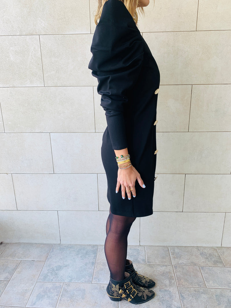Gold Button Dress