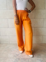 Orange Crinkle Pants