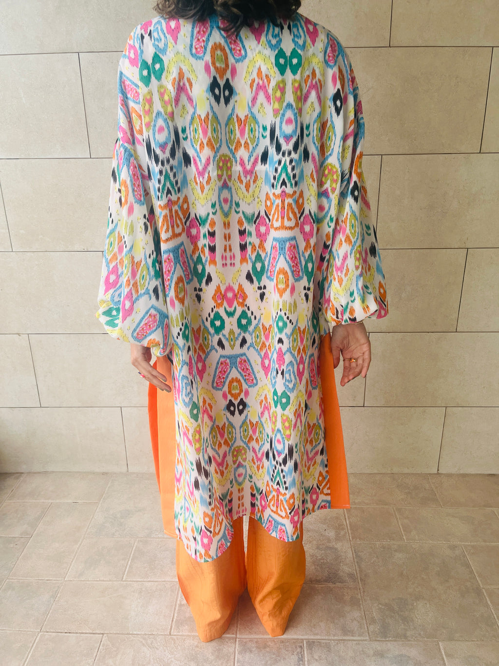 Orange Vacay Funk Longline Tunic