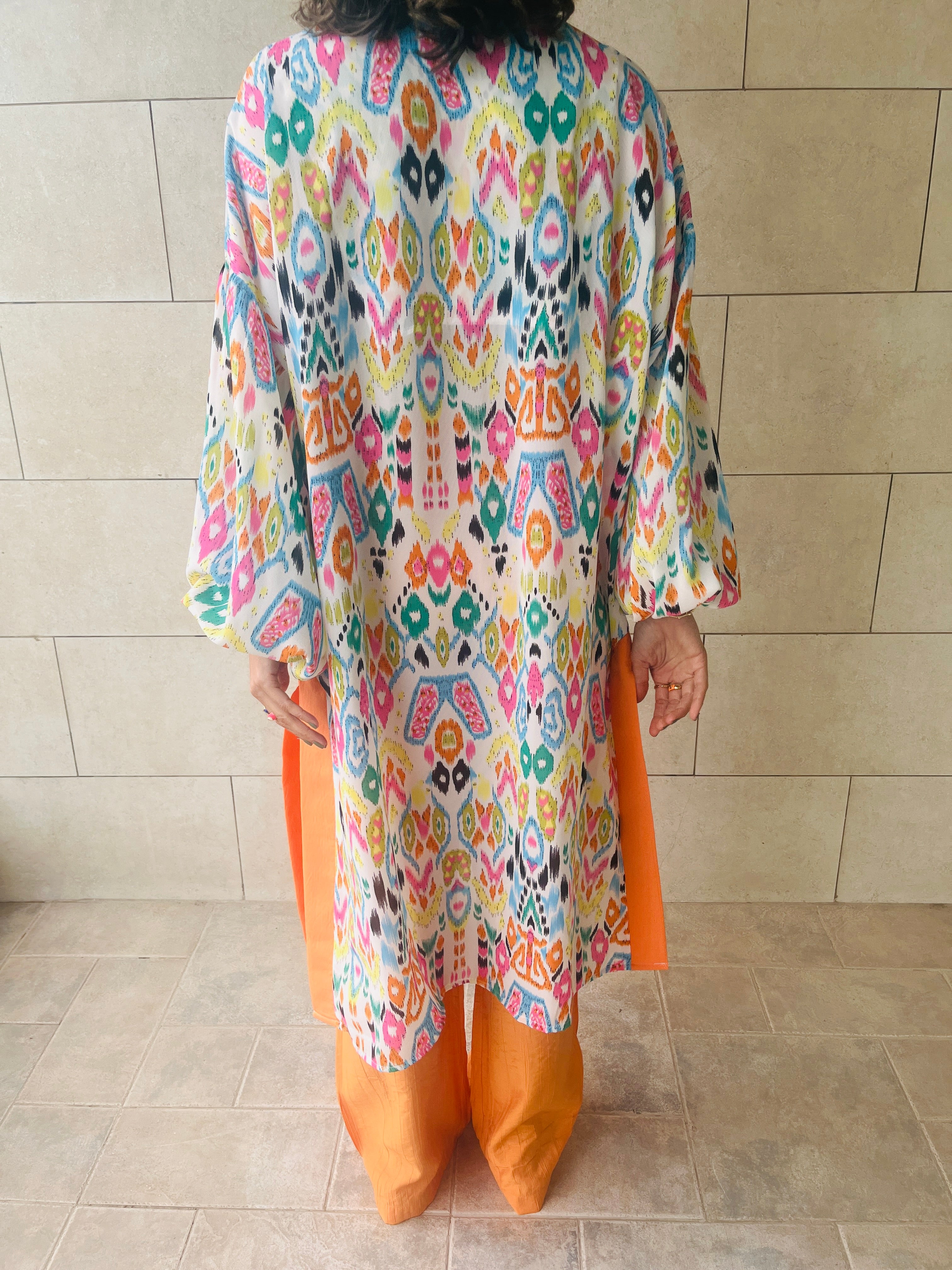 Orange Vacay Funk Longline Tunic
