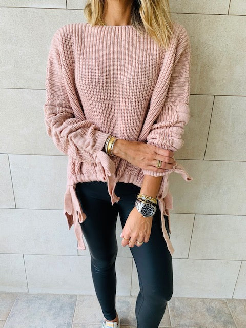Blush Drawstring Pullover