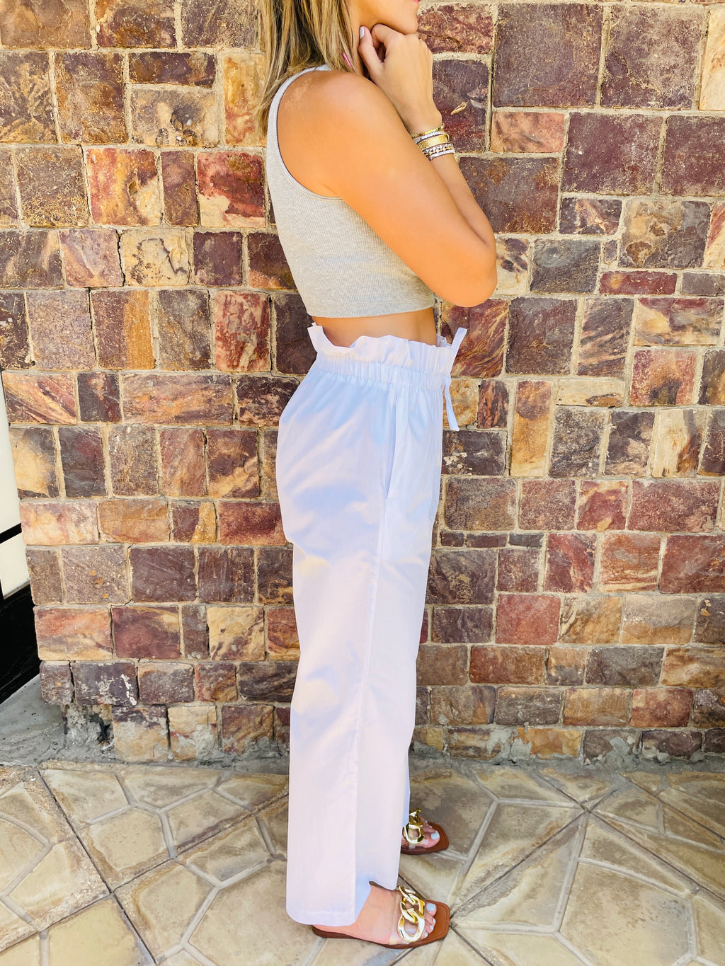 White Poplin Pants