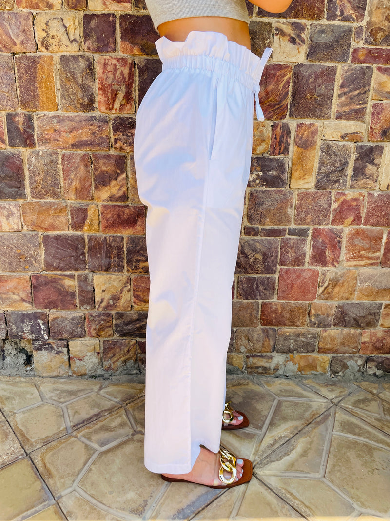 White Poplin Pants