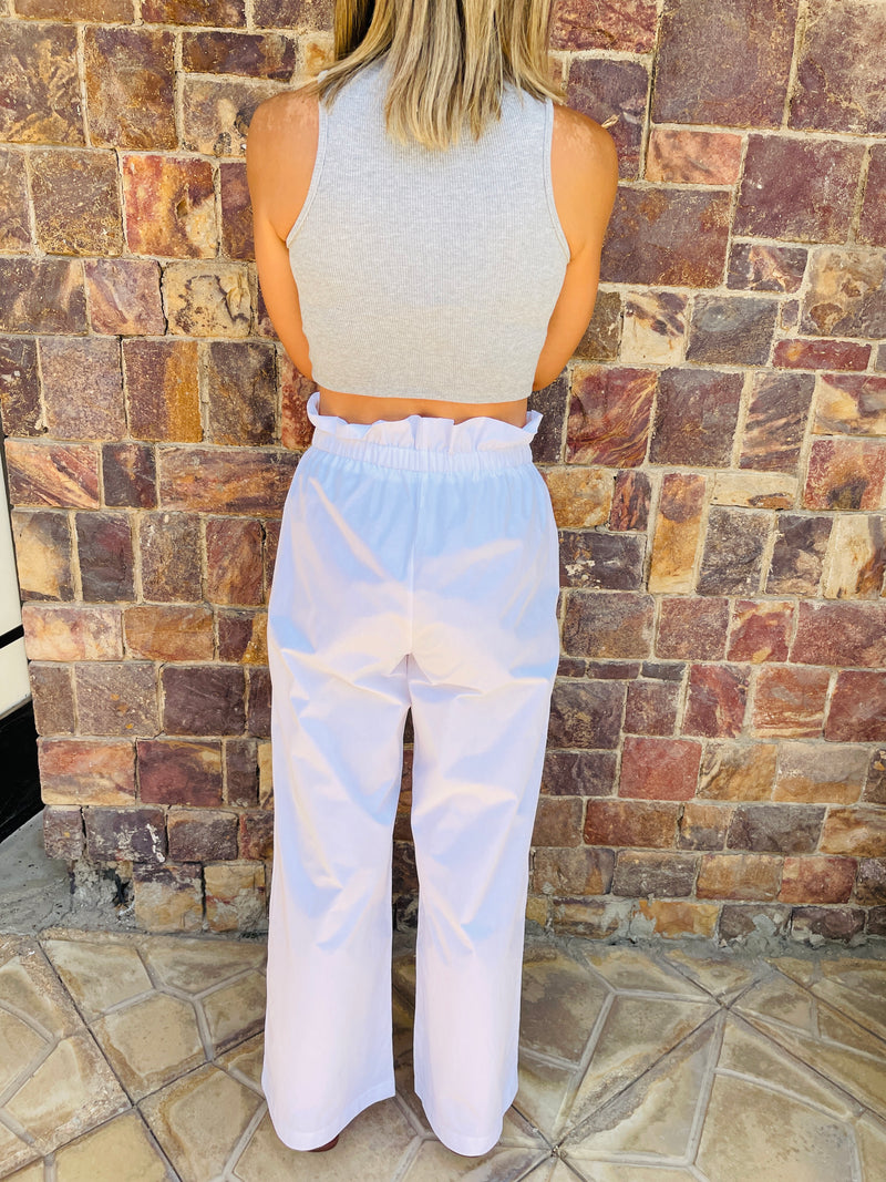 White Poplin Pants