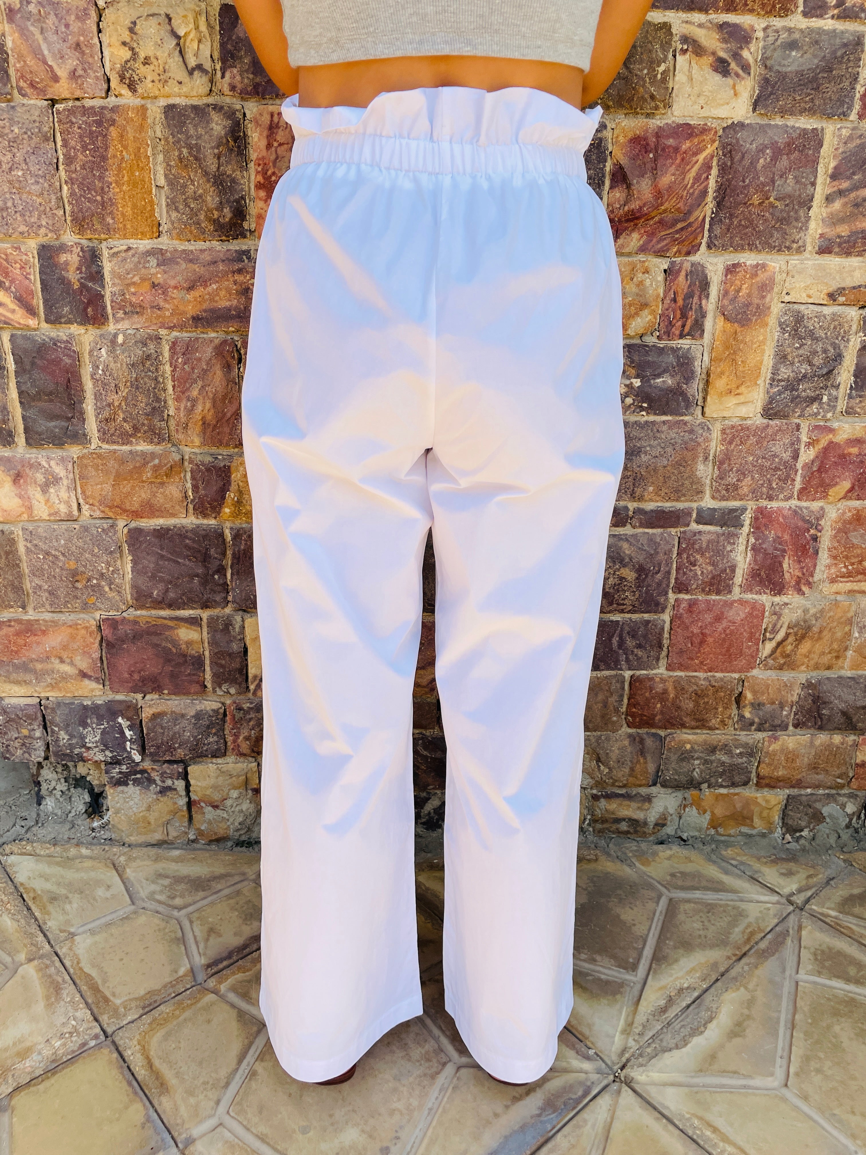 White Poplin Pants