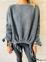 Charcoal Drawstring Pullover