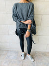 Charcoal Drawstring Pullover