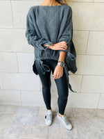 Charcoal Drawstring Pullover