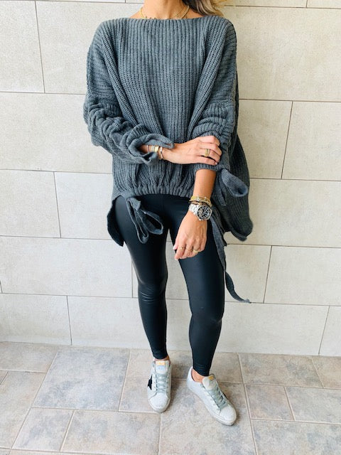 Charcoal Drawstring Pullover
