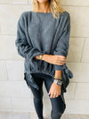 Charcoal Drawstring Pullover