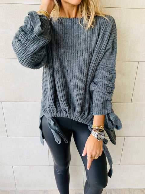 Charcoal Drawstring Pullover
