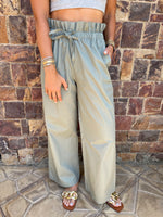 Olive Poplin Pants