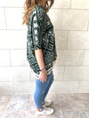 Green Aztec Knit Poncho