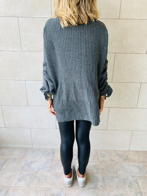 Charcoal Drawstring Pullover