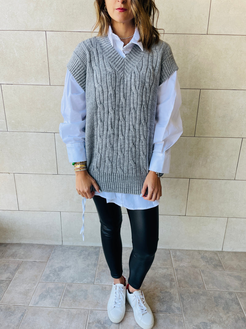 Grey Basic Knit Vest