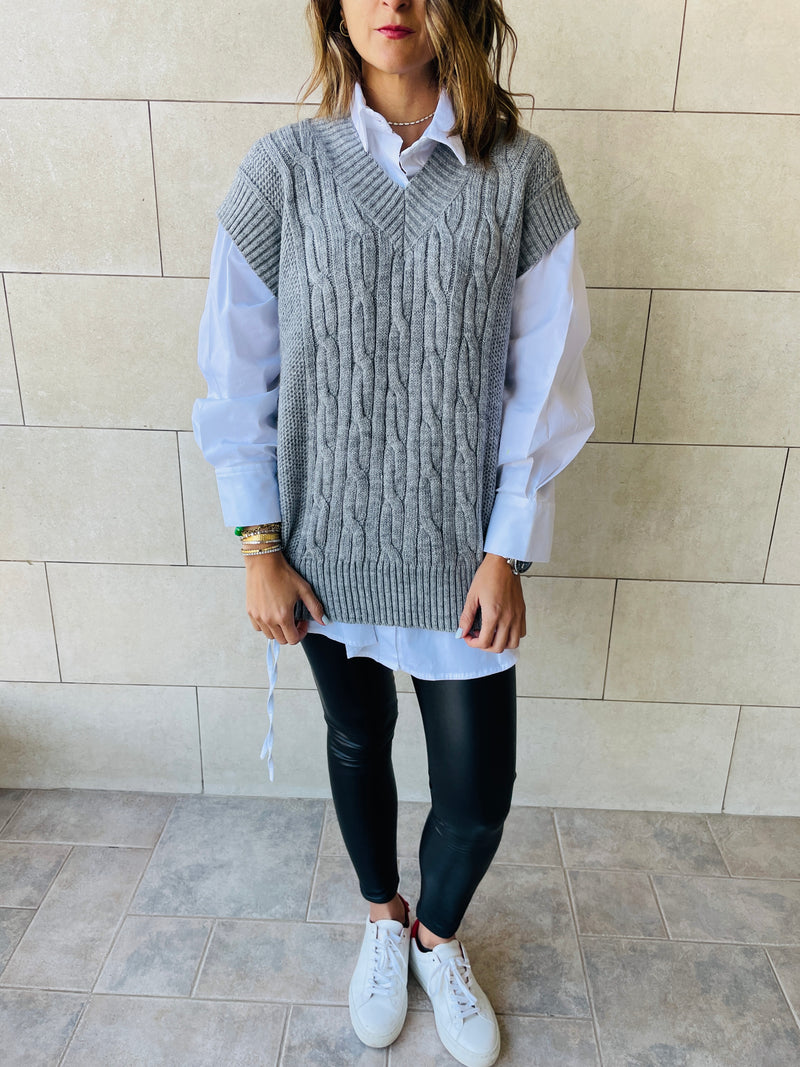 Grey Basic Knit Vest