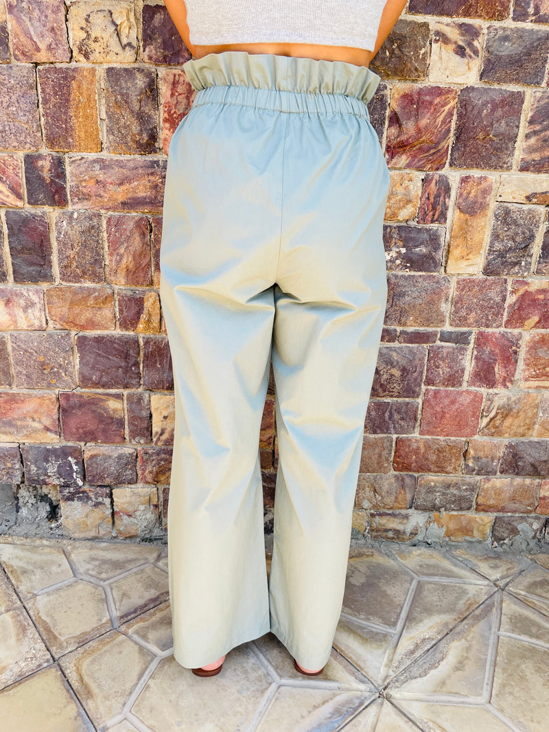 Olive Poplin Pants