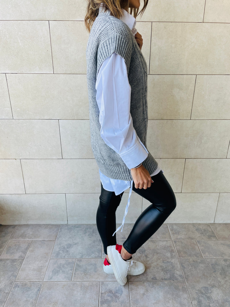 Grey Basic Knit Vest