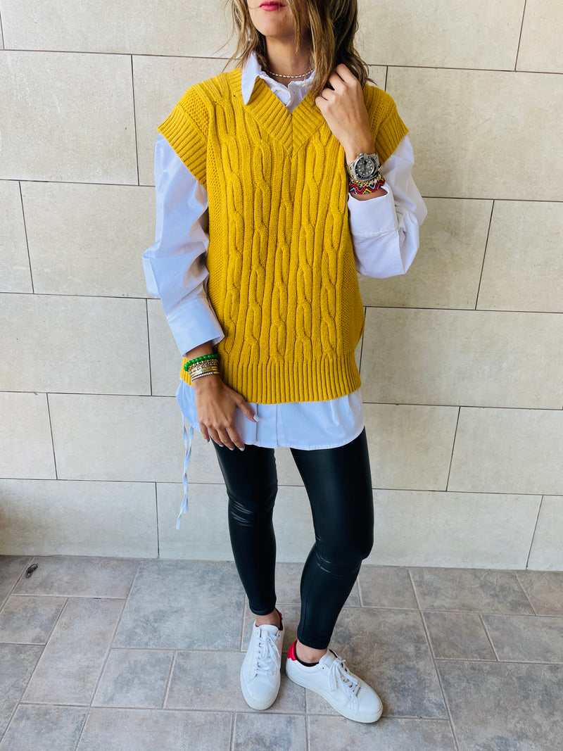 Mustard Basic Knit Vest