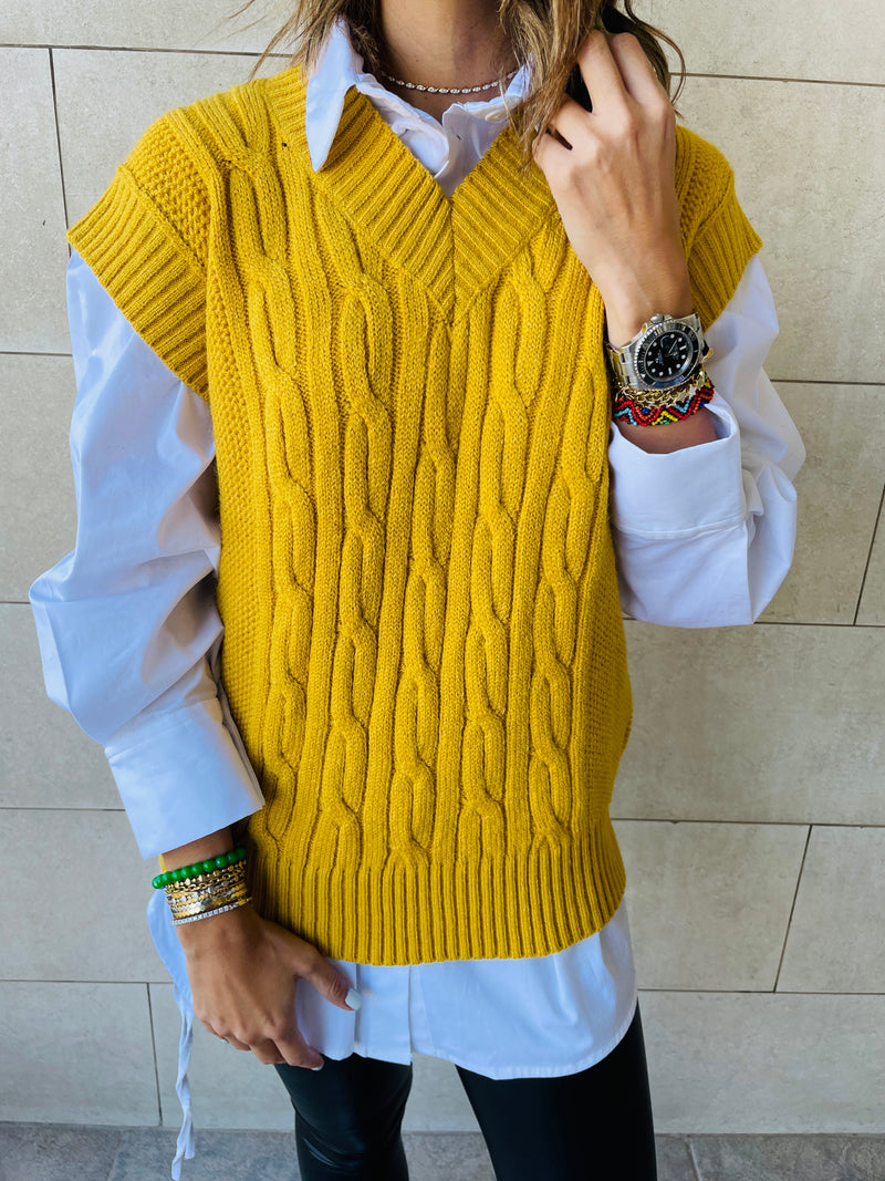 Mustard Basic Knit Vest