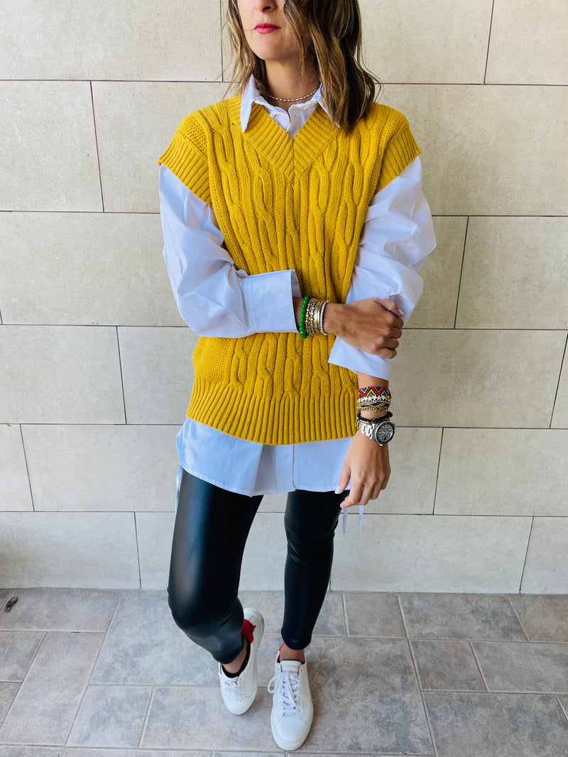 Mustard Basic Knit Vest