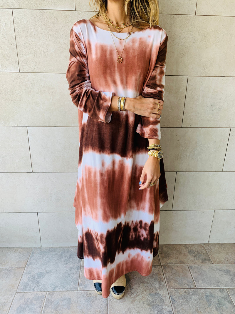 Earth Tones Tie Dye Dress