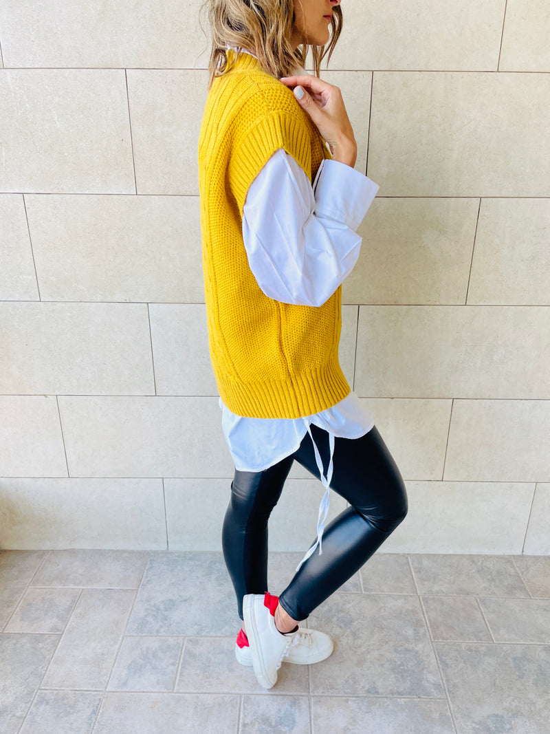 Mustard Basic Knit Vest