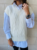 White Basic Knit Vest