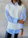 White Basic Knit Vest